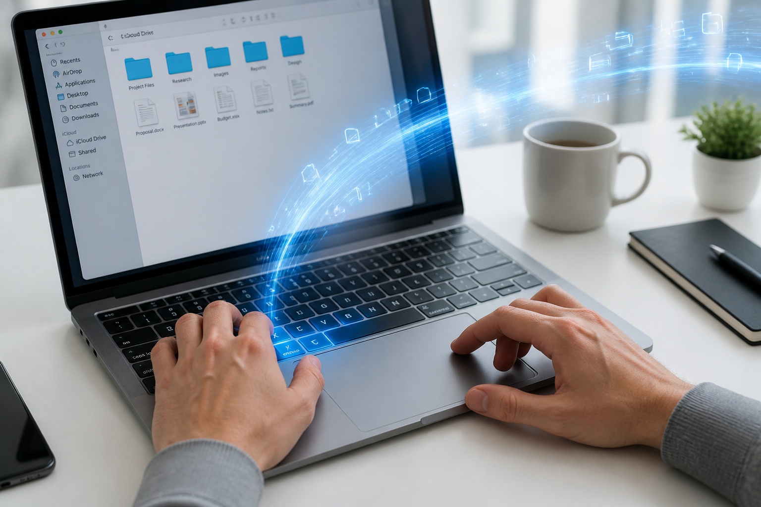 Interaction clavier et piste tactile sur ordinateur portable