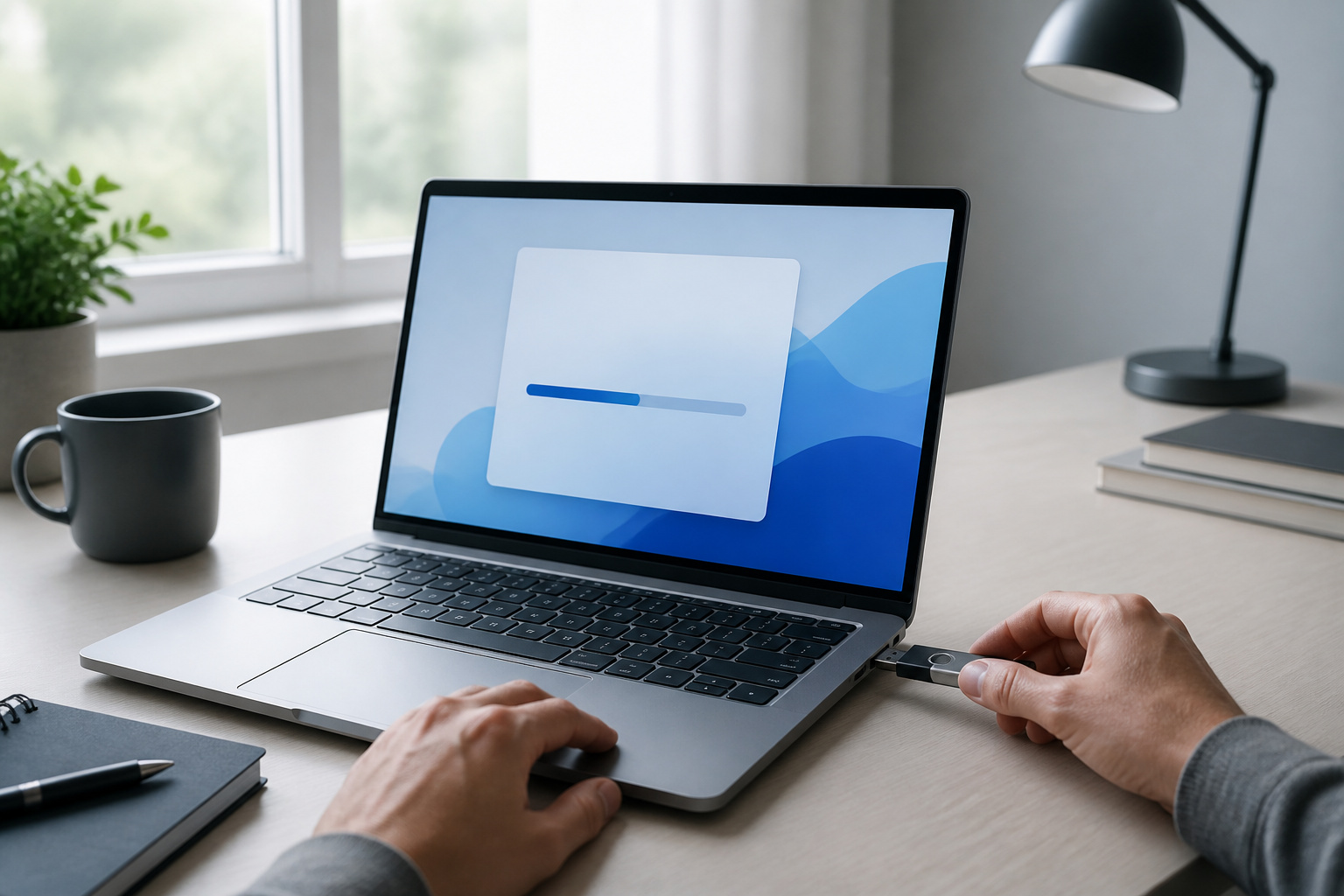 Insertion dune cle usb sur un ordinateur portable